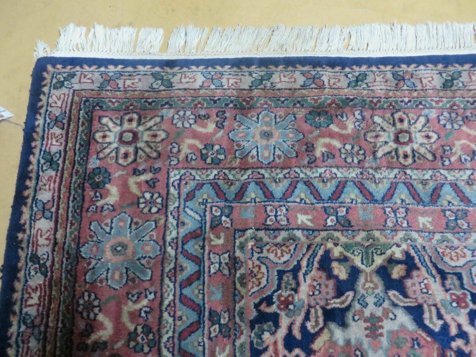 8' X 10' Vintage Handmade Indian Wool Rug Hand Knotted Carpet Floral Organic - Jewel Rugs