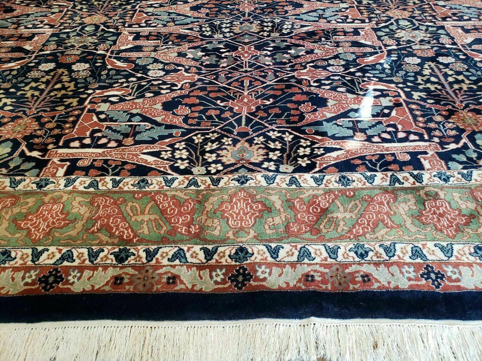 12' X 15' Vintage Finely Woven Handmade Indian Allover Design Wool Rug Palace size Nice - Jewel Rugs