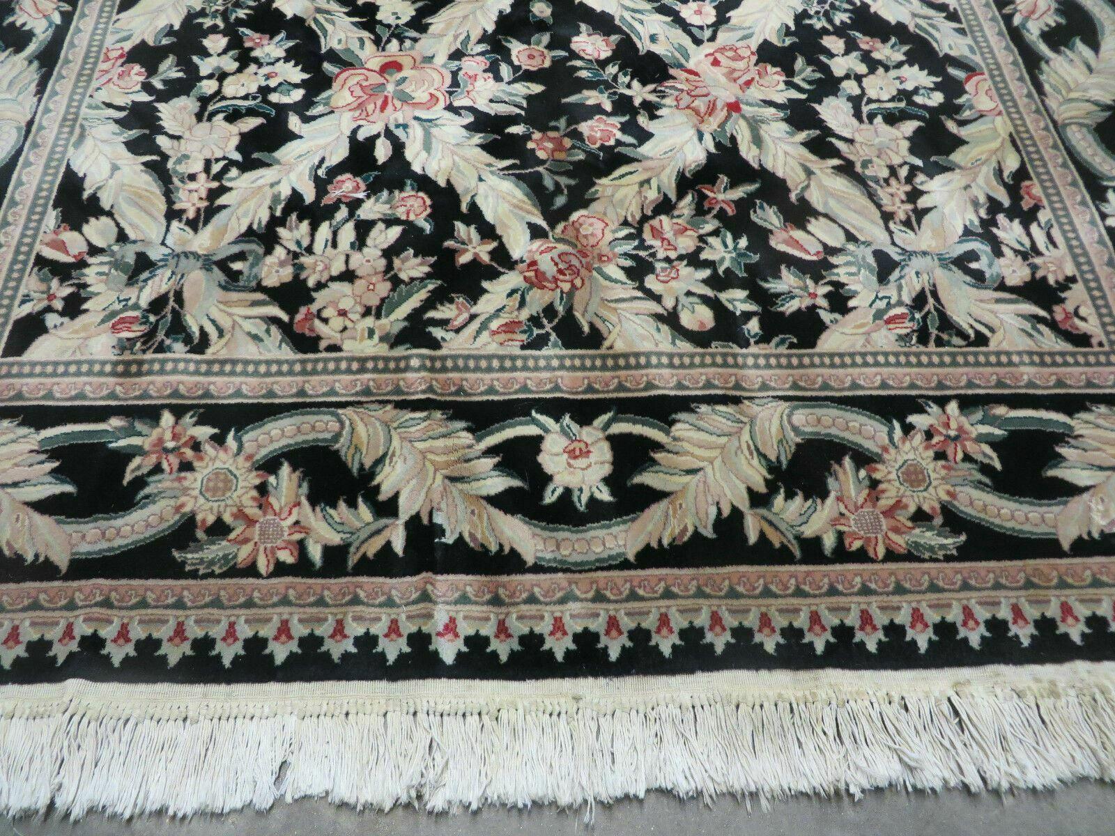 6' X 9' Handmade William Morris Arts & Craft Chinese Wool Rug Carpet Black Nice - Jewel Rugs