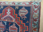 4' X 6' Handmade Caucasian Kazak Karabagh Shirvan Wool Rug Blue Nice - Jewel Rugs