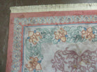 9' X 12' Vintage Handmade Chinese Carving Sculpture Wool Rug Flower Design Pink Carpet - Jewel Rugs