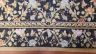 6x9 Vintage Needlepoint Rug Petitepoint Carpet Butterflies Floral Design Dark Brown & Tan 6 x 9 Handmade Flatweave Area Rug - Jewel Rugs