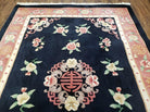 6x9 Black & Salmon Chinese Art Deco Rug Wool Hand-Tufted Vintage Soft Pile Plush - Jewel Rugs