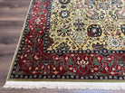 Turkish Power Loomed Rug 7x10, Vintage Oriental Carpet 7 x 10 Area Rug, Gold and Red Rug, Allover Motif, Traditional Persian Design Rug Nice - Jewel Rugs