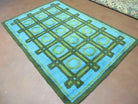 4' X 6' Vintage 1960 English England Rya Shag Ege Rug Mid-Century Modern Blue - Jewel Rugs