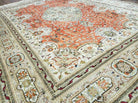 8' X 10' Vintage Handmade India Oriental Floral Wool Rug Tomato Red Nice - Jewel Rugs