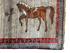 4 X 6 Handmade Rug Zagros New Vintage Quality Wool Rug Horses Silver Brown Nice - Jewel Rugs