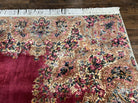 10x14 Karastan Rug Red Medallion Kirman #762, Wool Karastan Carpet, Vintage 10 x 14 Area Rug, Original Collection 700 Series Discontinued - Jewel Rugs