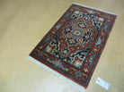 2' X 3' Handmade India Floral Oriental Wool Rug Carpet Vegetable Dye Rusted Red - Jewel Rugs