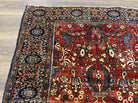 Beautiful Antique Persian Sarouk Farahan Rug 3x6, Red Navy Blue Oriental Carpet, Wool Handmade Rug, High Quality Collectible 1920s Feraghan Rug - Jewel Rugs