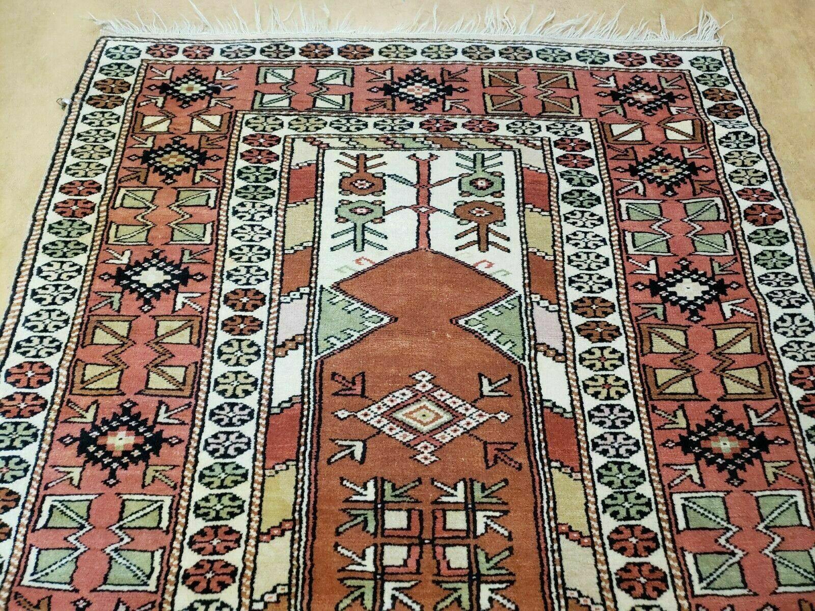 4' X 7' Antique Handmade Turkish Melas Oushak Wool Rug - Jewel Rugs