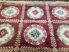 Nepalese Aubusson Panel Rug 6x9, Red & Ivory Soft Plush Tibetan Pile Rug, Wool Hand-Knotted Carpet, 6 x 9 Elegant Area Rug, Office Room Rug - Jewel Rugs