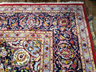 Persian Kashan Rug 10x14 Oriental Carpet 10 x 14, Floral Medallion, Authentic Hand Knotted Rug, Red Blue, High Quality, Vintage Antique Rug, - Jewel Rugs