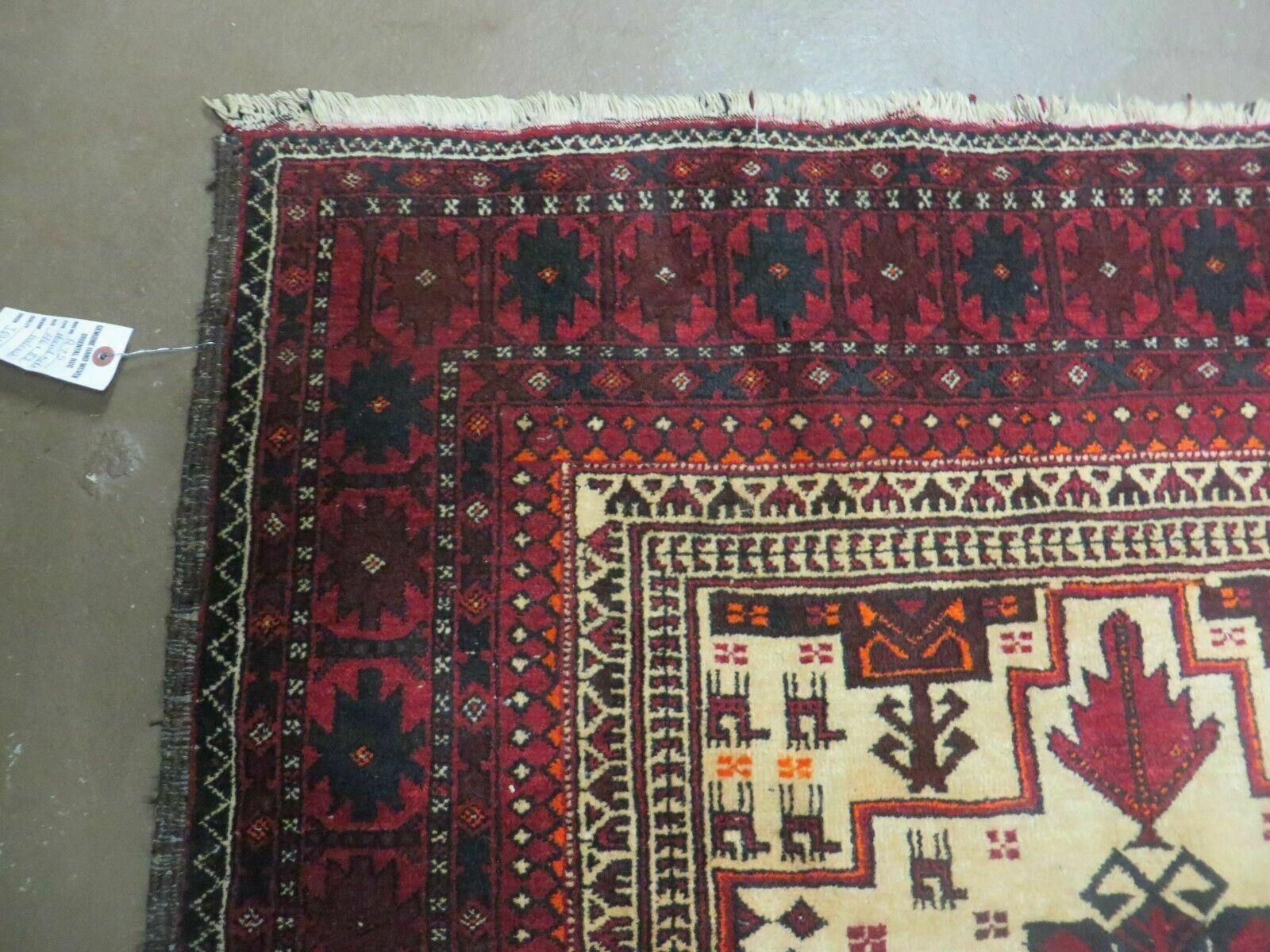 4' X 7' Vintage Handmade Pakistan Turkoman Bokhara Balouch Woven Wool Rug Nice - Jewel Rugs