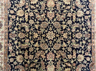 Silk Turkish Hereke Rug 2.5 x 4, Silk on Silk, Super Fine Black and Cream Floral Oriental Carpet, Signature Master Weaver, Handmade Vintage - Jewel Rugs