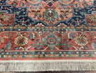 Karastan Medallion Serapi Rug #736, Wool Karastan Carpet 8.8 x 12, Karastan Area Rug, Oriental Rug 9x12 Vintage Rug, Red Blue, Nice Area Rug - Jewel Rugs