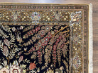 Persian Qum Pictorial Rug 4.8 x 6.5, Layla & Majnun Lovers Floral Birds, Super Fine Top Quality, Soft Kork Wool, Handmade Detailed, Semi Antique Ghom Carpet - Jewel Rugs