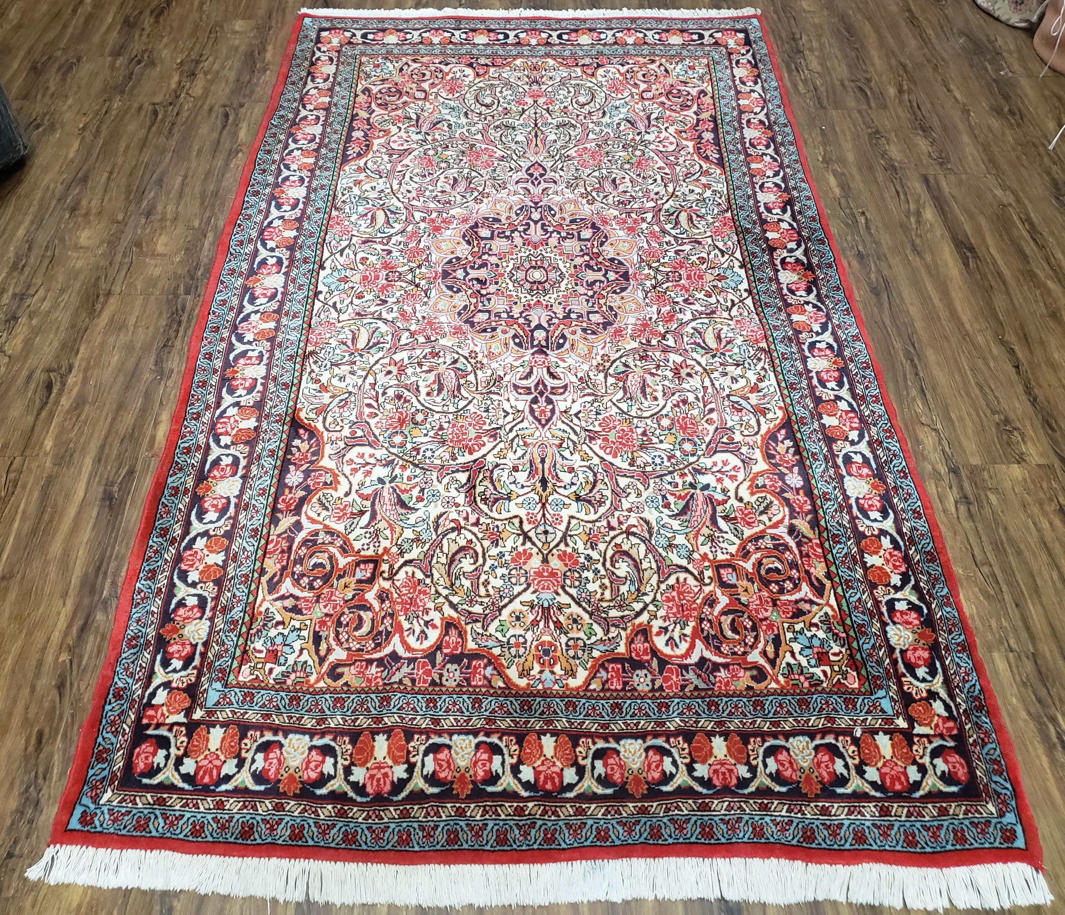 Semi Antique Persian Bidjar Rug, Red & Beige, Hand-Knotted, Wool, 4'7" x 7'10" - Jewel Rugs