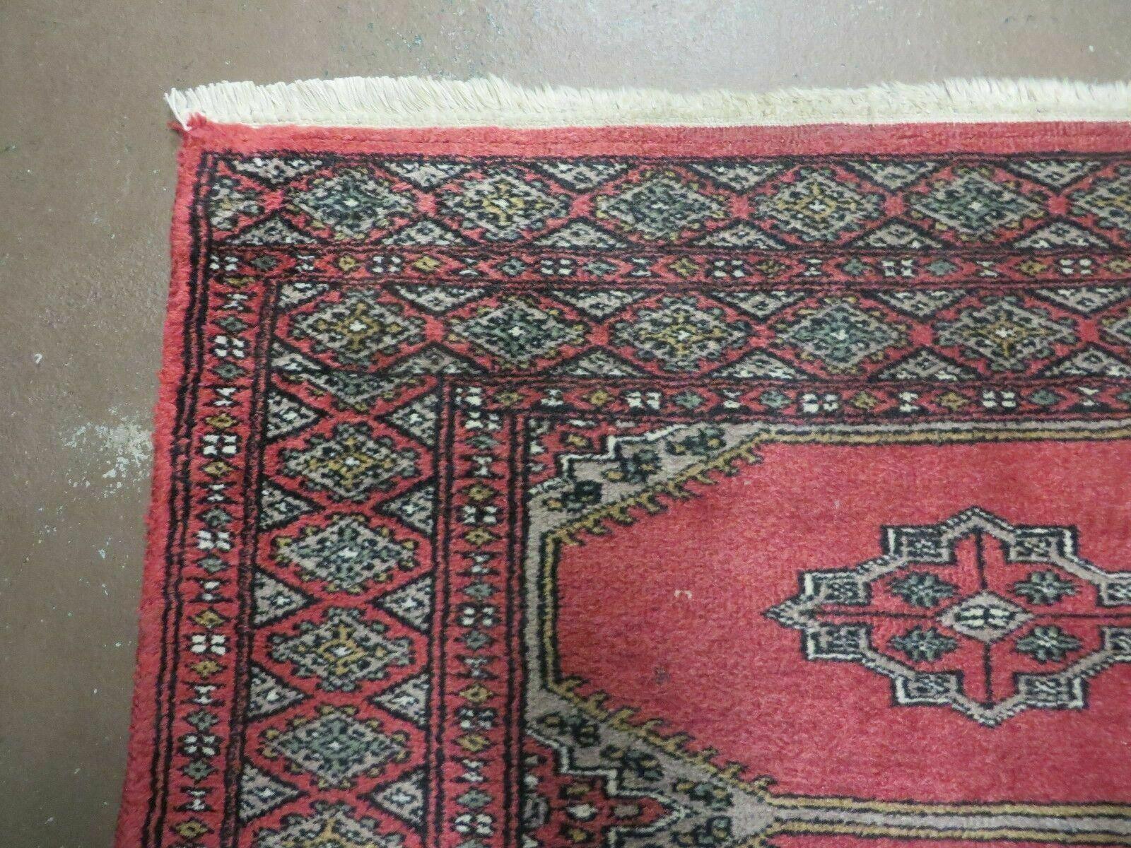 2' 7" X 4' Vintage Handmade Pakistan Turkoman Bokhara Wool Rug Organic Veg Dye - Jewel Rugs