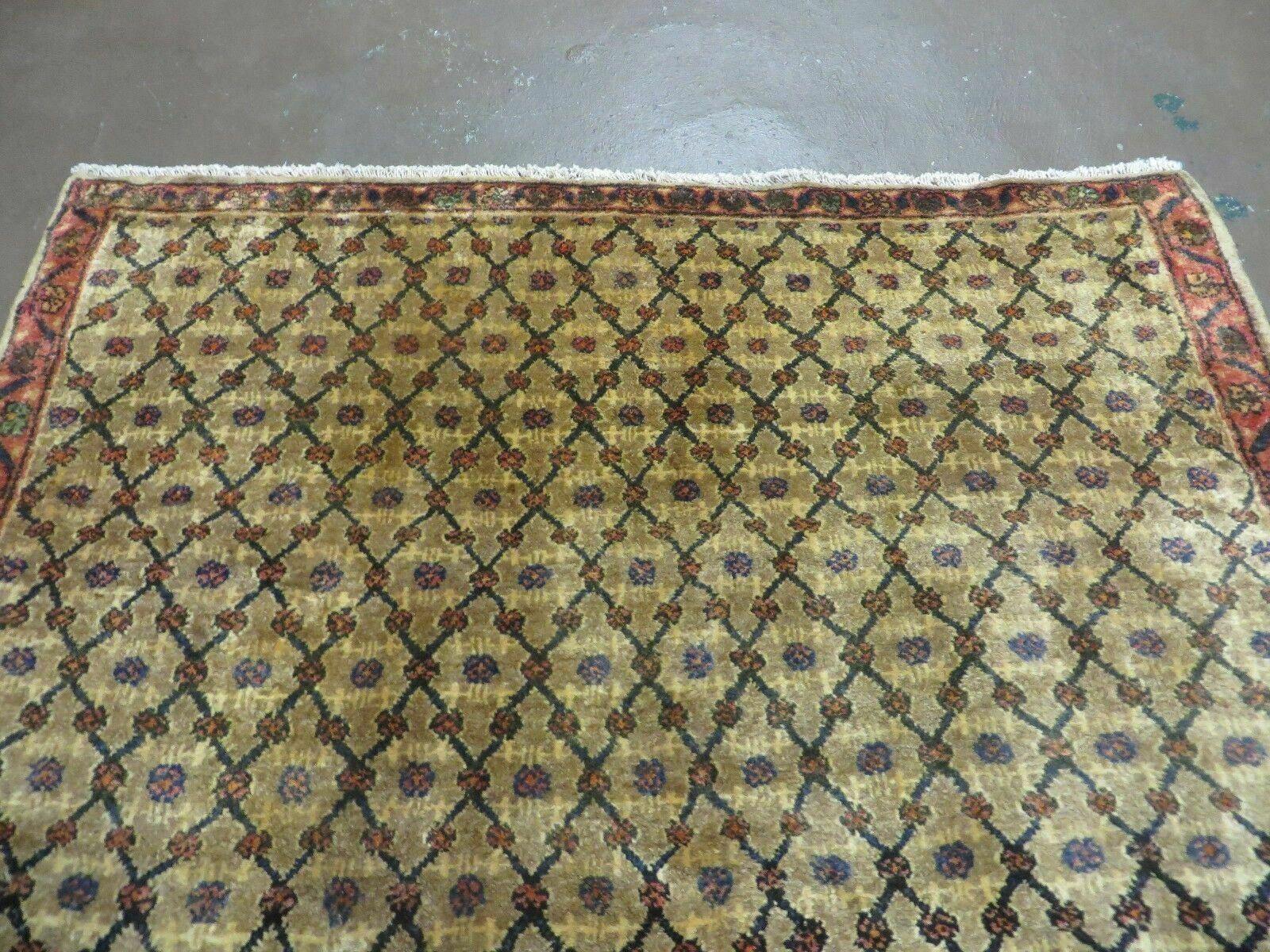 4' X 6' Handmade Indian Allover Wool Rug Camel Hair Color #119 - Jewel Rugs