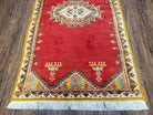 Vintage Moroccan Area Rug, Bright Red Hand-Knotted Wool Carpet, Medallion Area Rug, 4x6 Carpet, Office Room Rug, 3'4" x 6'4" - Jewel Rugs