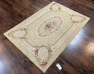 Aubusson Rug 4x6, Vintage Aubusson Savonnerie Carpet 4 x 6 ft, Beige Cream, Floral, Handmade Hand woven Wool Area Rug, French European - Jewel Rugs