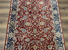 Vintage Indo Persian Runner Rug 4x10, Wool Hand-Knotted Oriental Carpet, Red Dark Blue Indian Rug, Allover Floral, Hallway Rug, Traditional - Jewel Rugs