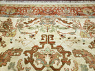 10' X 16' Hand Knotted Wool Indo Oushak Ushak Oriental Carpet Beige and Red - Jewel Rugs