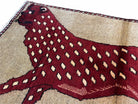 3 X 5 Handmade Hand-Knotteed New Vintage Rug Quality Wool Leopard Burgundy Beige - Jewel Rugs