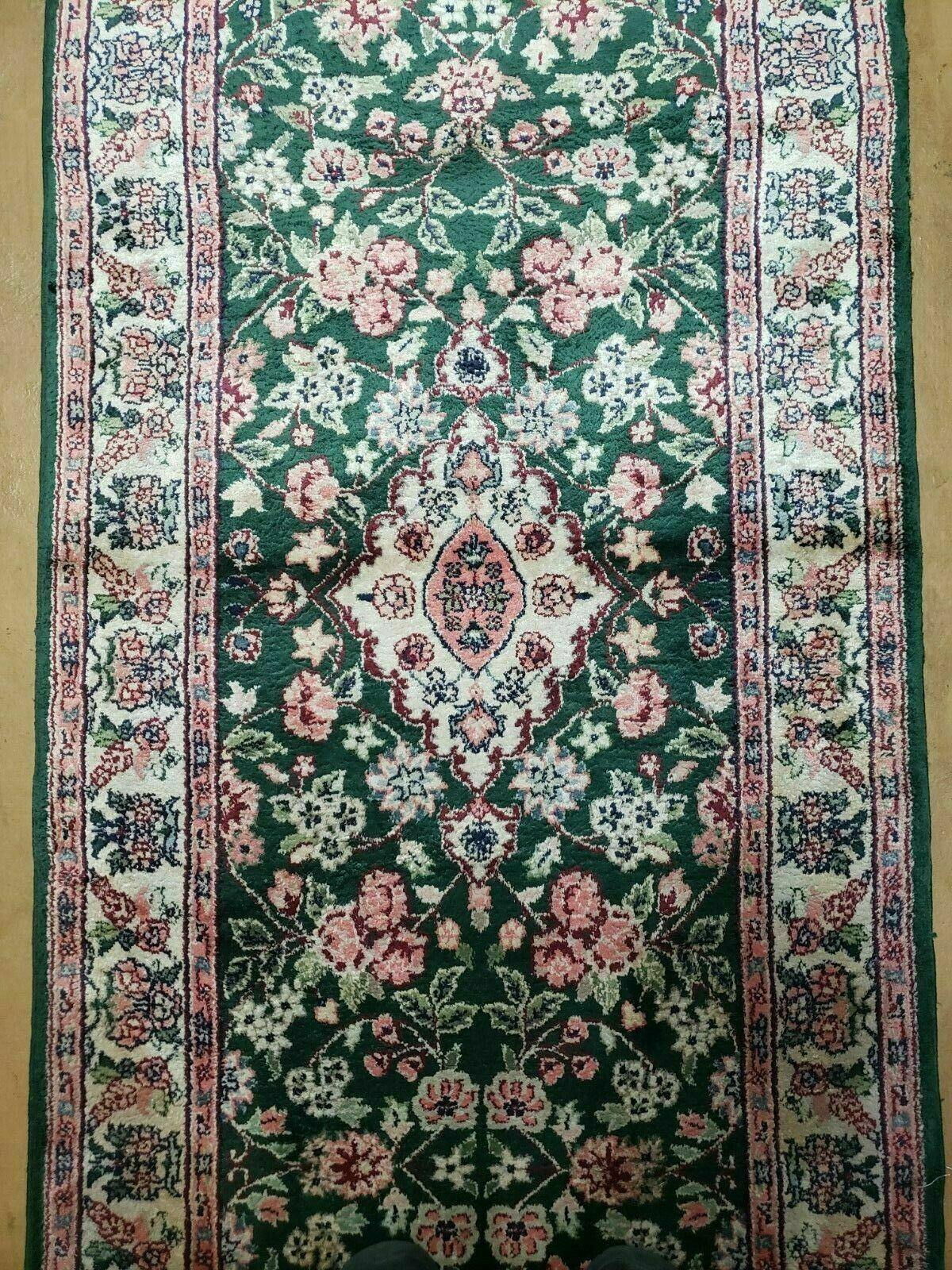 2' 7" X 10' Vintage Handmade Indian Kashmir Silk Runner Nice Oriental Rug - Jewel Rugs