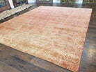 Indian Safavieh Rug 9x12, Modern Contemporary Tibetan Style Carpet, Room Sized, Tan, Leaf Pattern, Martha Stewart Collection, Wool Area Rug - Jewel Rugs