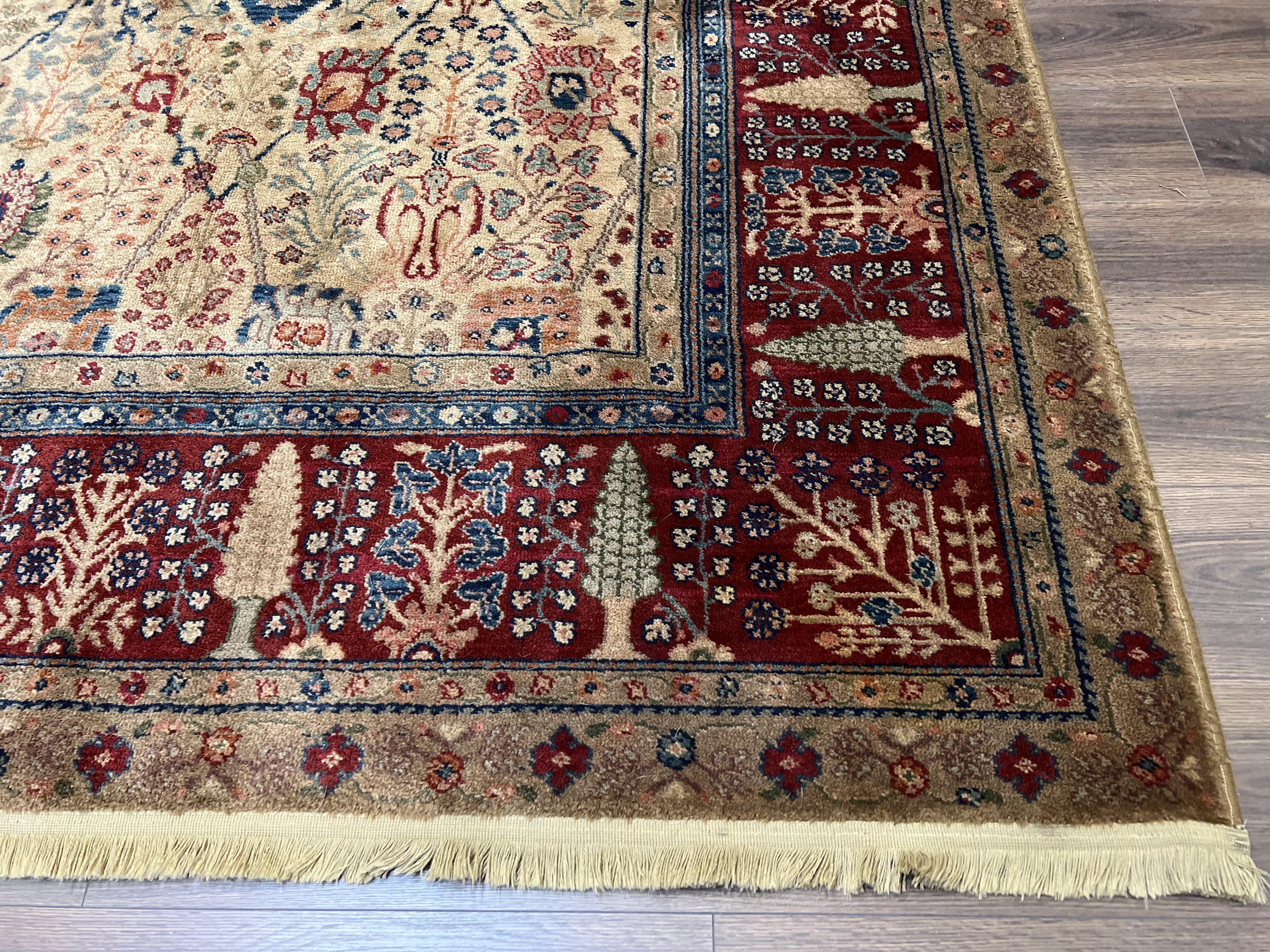 10x14 Karastan Samovar Rug Teawash #900-901 Persian Vase Pattern, Vintage Wool Karastan Carpet, Traditional Area Rug, Allover Pattern, Beige - Jewel Rugs