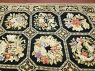 6' X 9' Vintage Handmade English Design Needlepoint Wool Rug Flat Weave Nice - Jewel Rugs