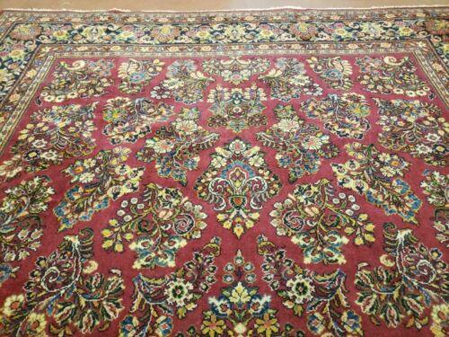 9' X 12' Antique Karastan Lanamar # 5528 Red Sarouk Wool Rug Beauty - Jewel Rugs