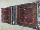 19" X 41" Antique Tribal Nomad Hand Woven Turkish Double Saddle Bag Dark Red - Jewel Rugs