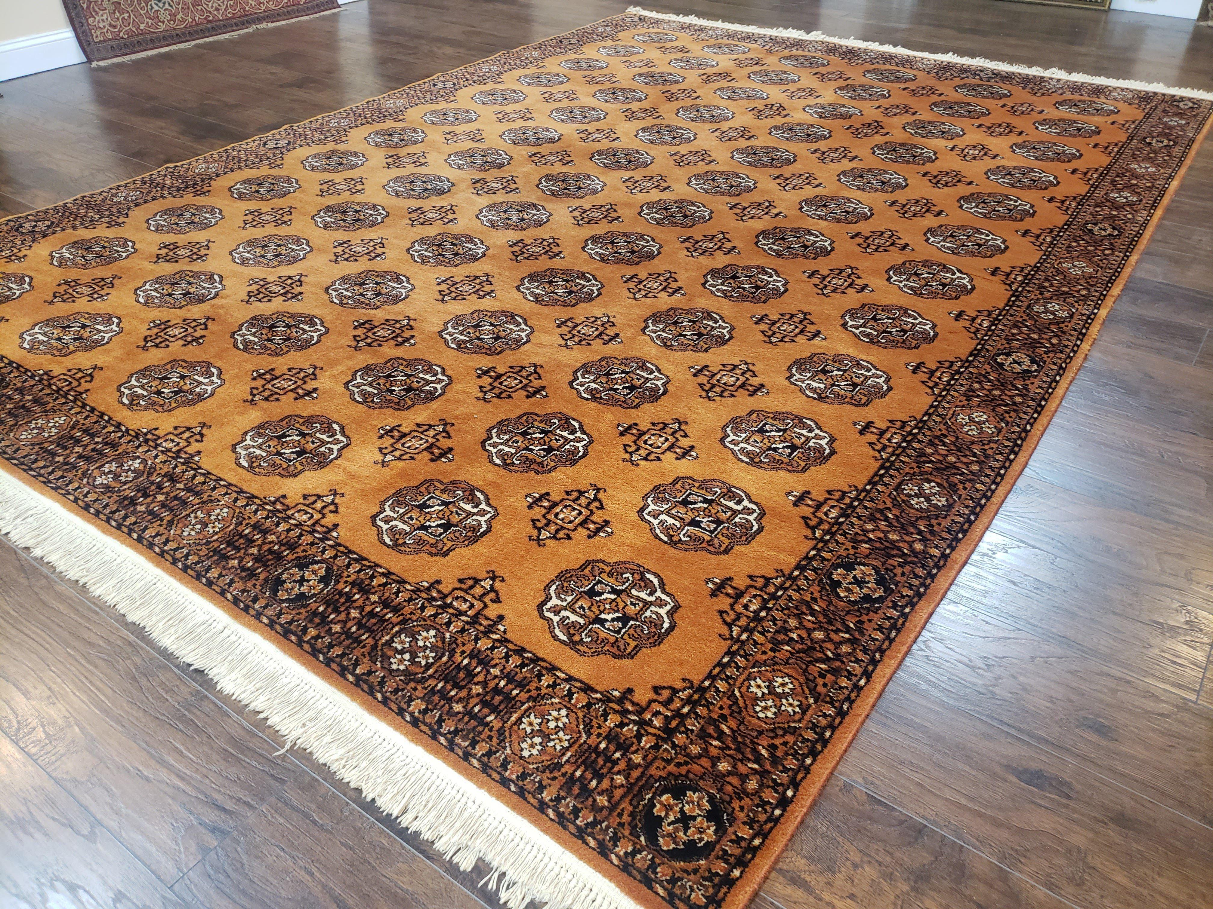 Vintage Karastan Rug 8' 8" x 12' Original 700 Series, Bokhara Pattern #716, Burnt Orange Turkmen Bukhara Rug, Discontinued Karastan Area Rug - Jewel Rugs