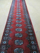 2' 4" X 11' 6" Vintage Handmade Bokhara Turkoman Pakistani Wool Runner Rug Nice - Jewel Rugs