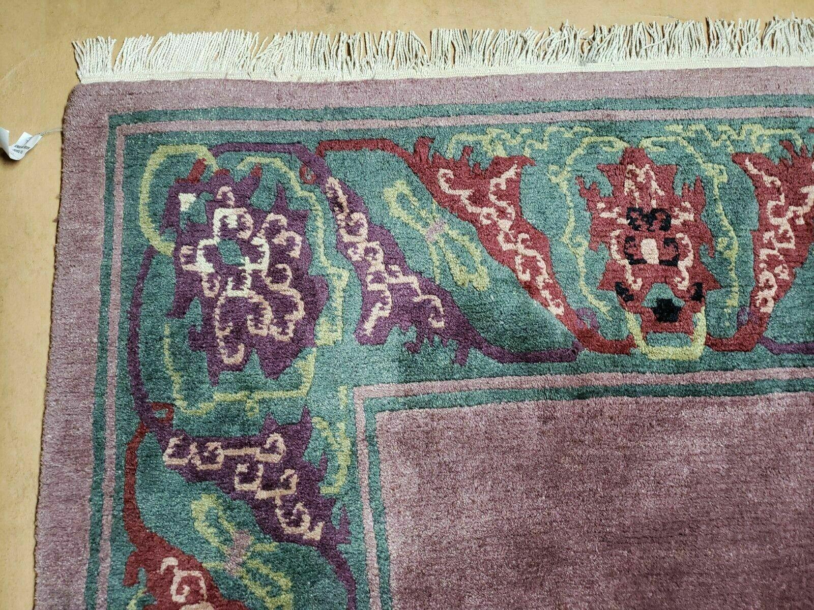 9' X 11' Tufenkian Handmade Tibetan Nepal Wool Rug Magenta Open Field Decorative Soft Rug Wow - Jewel Rugs