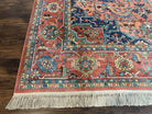 Karastan Medallion Serapi Rug #736, Wool Karastan Carpet 8.8 x 12, Karastan Area Rug, Oriental Rug 9x12 Vintage Rug, Red Blue, Nice Area Rug - Jewel Rugs