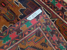 4x6 Handmade Balouch War Afghan Tribal Rug Organic Dyes Colorful 3' 3" x 6' - Jewel Rugs