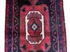 4x10 Antique Runner Handmade Wool Tribal Rug Geometric Organic Dyes Black Red - Jewel Rugs