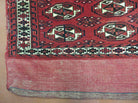 2.5' X 4' Antique Handmade Red Turkoman Tribal Wool Rug Cushion Case Elephant Foot Design - Jewel Rugs