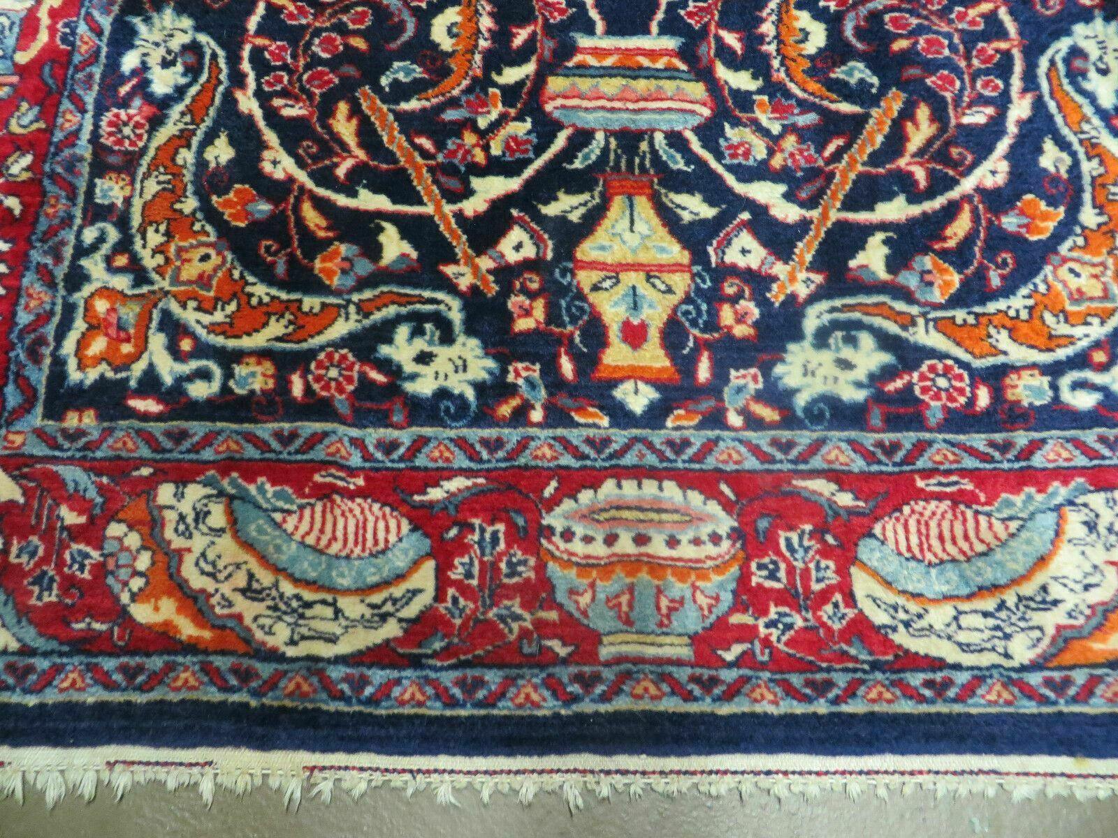 3' 6" X 5' 5" Vintage Fine India Floral Oriental Handmade Wool Rug Sufism Nice - Jewel Rugs