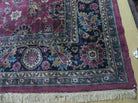 8' X 10' Antique Handmade Larastan Indian Wool Rug Carpet Wine Red Nice - Jewel Rugs