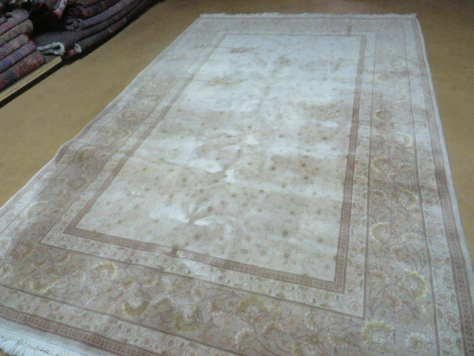 6' X 9' Vintage Handmade Fine Chinese Floral Oriental Silk & Wool Rug Carpet - Jewel Rugs