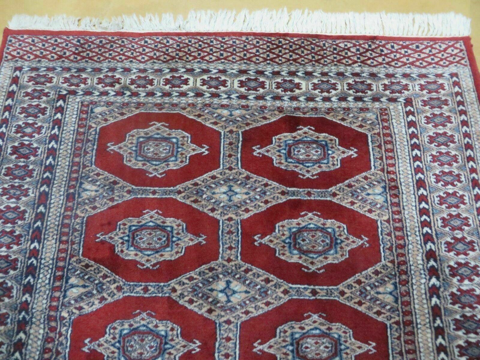 4' X 6' Vintage Handmade Pakistan Turkoman Bokhara Fine Woven Wool Rug Nice - Jewel Rugs