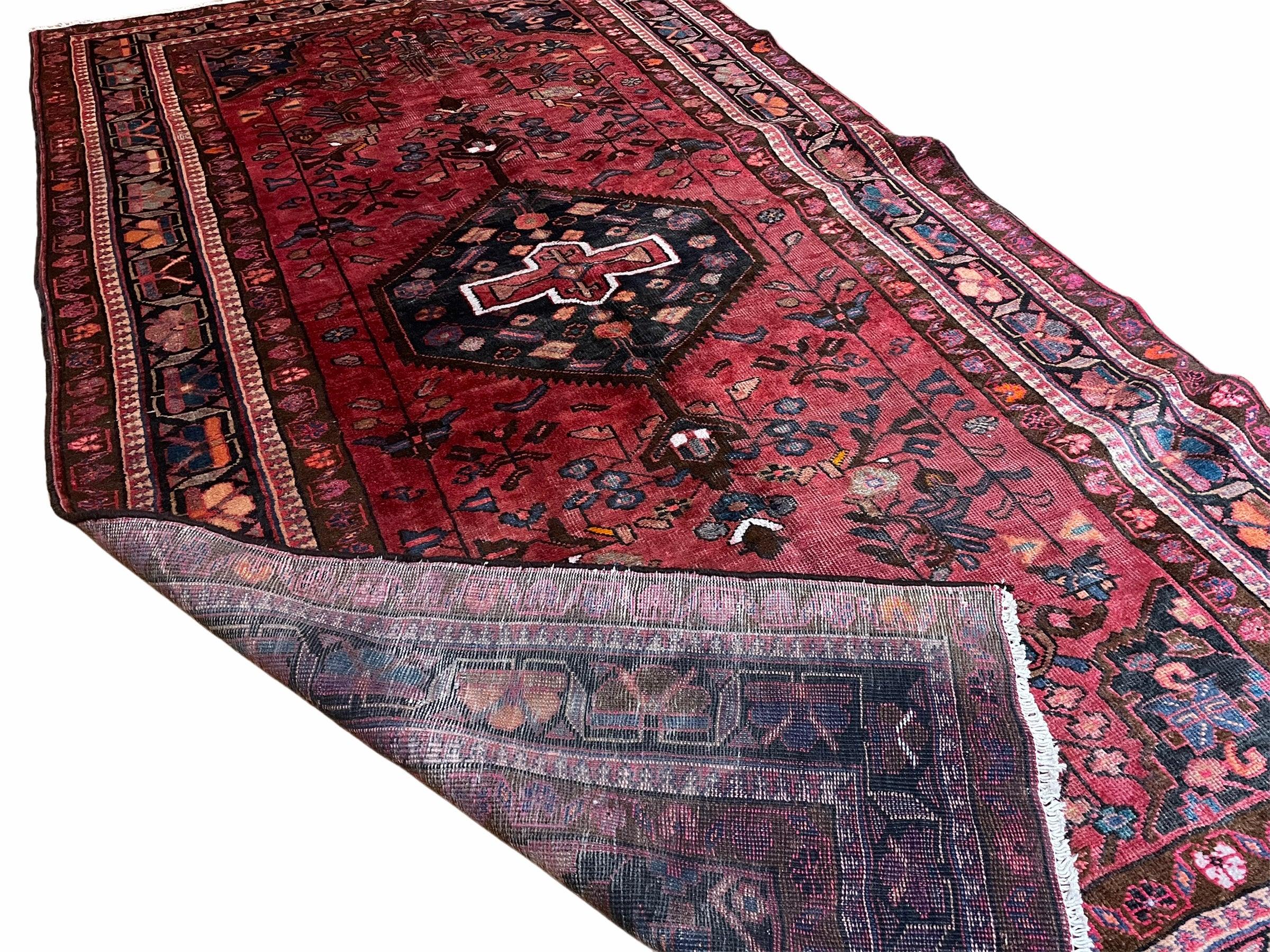 5.5 X 10 Handmade Wool Tribal Gallery Rug Wide Runner Corridor Rug Floral Red - Jewel Rugs