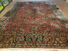 9' X 12' Authentic Antique Oriental Floral Red Allover Medallion Wool Rug Beauty - Jewel Rugs