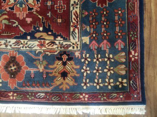 8' X 11' Vintage Handmade Indian Heriz Oriental Wool Rug Nice Vegetable Dye Red - Jewel Rugs