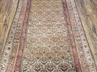 3' 2" X 6' 11" Antique Handmade Wool India Oriental Short Runner Rug Camel Hair - Jewel Rugs